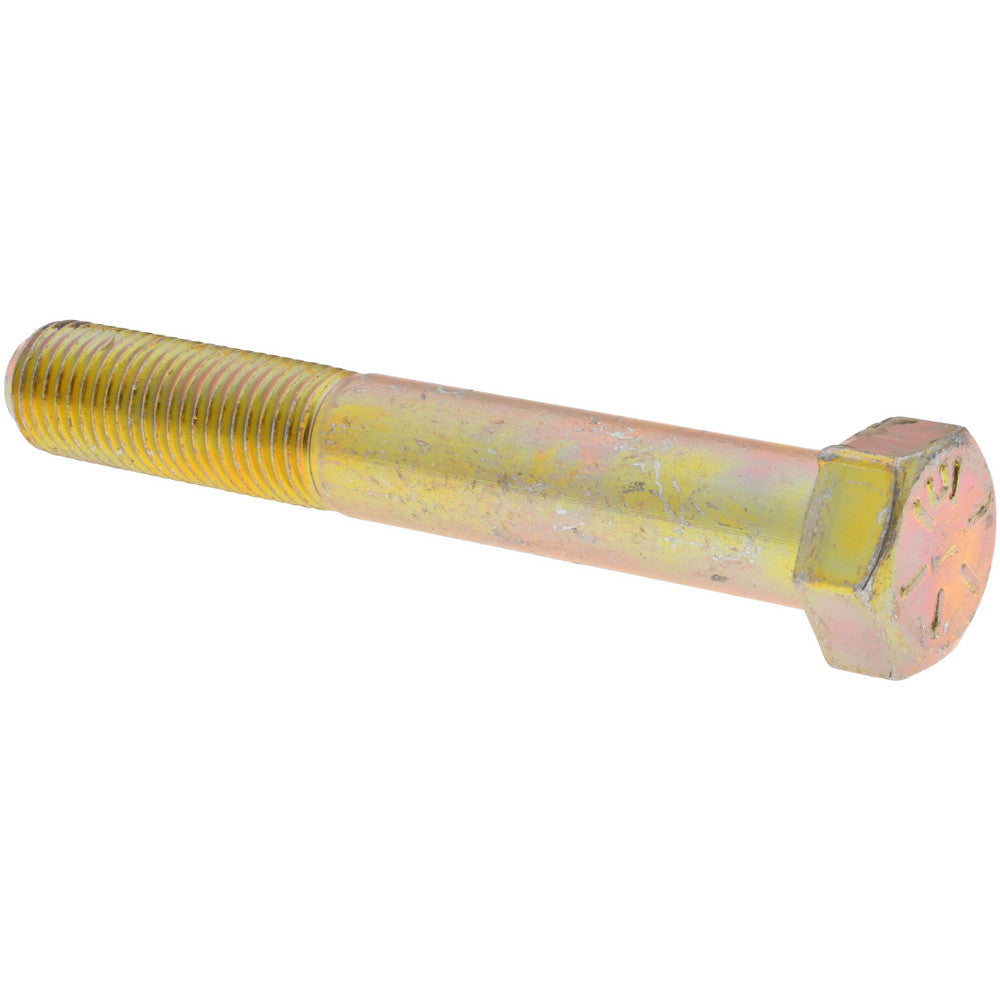 Value Collection MP39387 Hex Head Cap Screw 7/16-20 x 3", Grade 8 Steel, Zinc Yellow Dichromate Finish