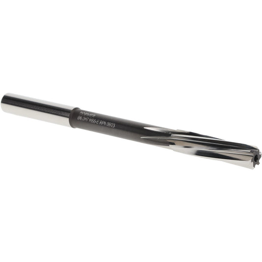 Dormer Pramet 5986976 Chucking Reamer 8 mm Dia, 117 mm OAL, 33 mm Flute Length, Spiral Flute, Straight-Cylindrical Shank, Cobalt Steel