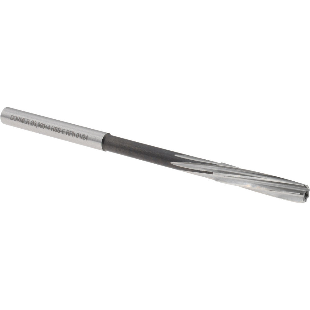 Dormer Pramet 5986872 Chucking Reamer 4 mm Dia, 75 mm OAL, 19 mm Flute Length, Spiral Flute, Straight-Cylindrical Shank, Cobalt Steel