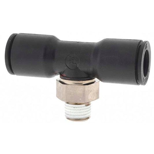Parker C29893 Push-to-Connect Tube Fitting Male Branch Tee, 1/4" Thread, 1/2" OD