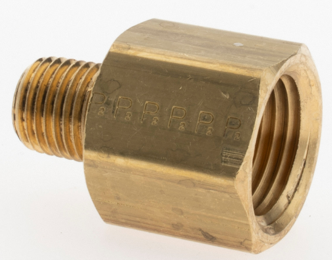Parker CD550169 Industrial Pipe Adapter 1/2" Female Thread, 1/4" Male Thread, MNPTF x FNPTF