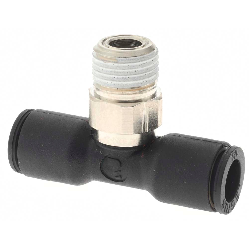 Parker KP23851 Push-to-Connect Tube Fitting Male Branch Tee, 1/8" Thread, 1/4" OD