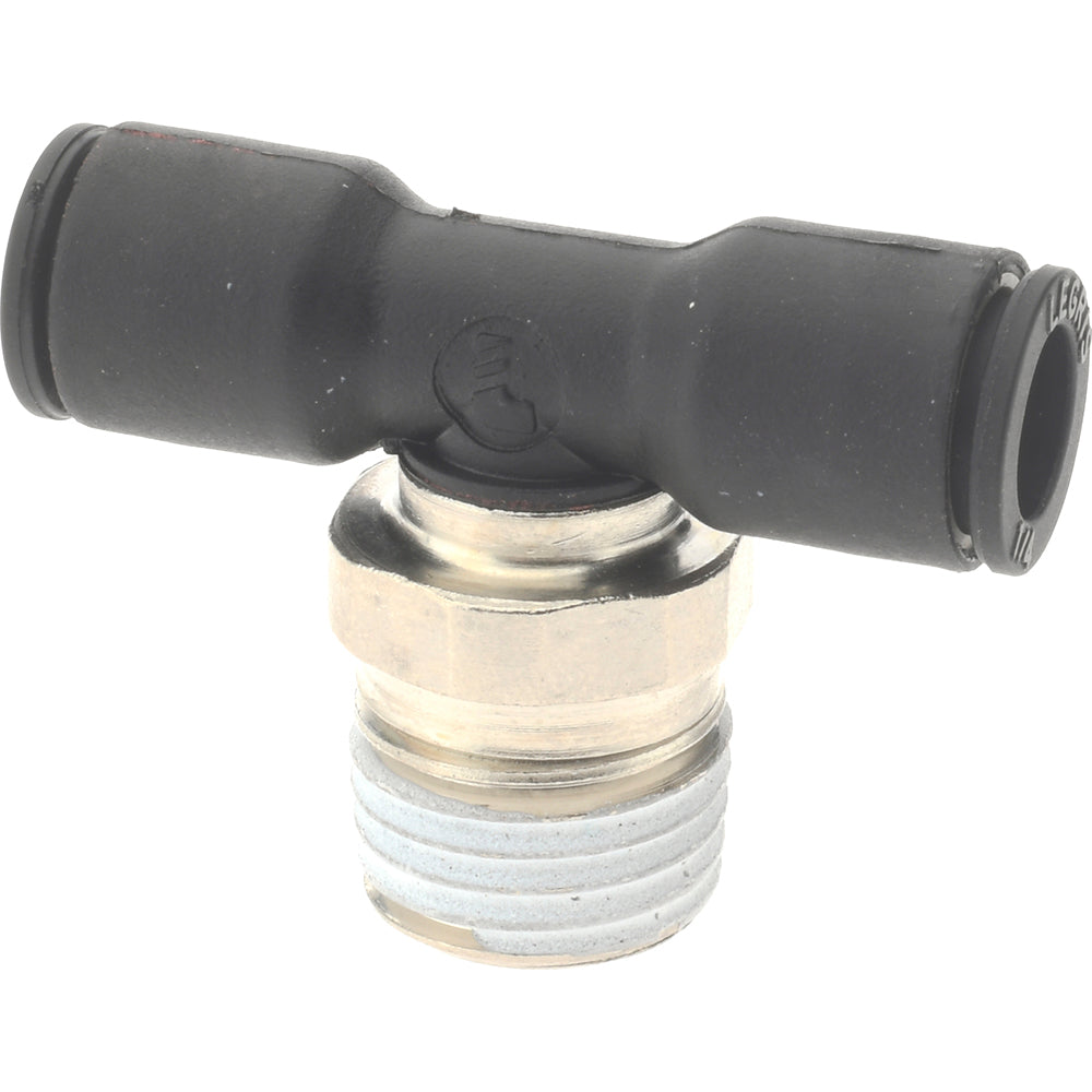 Parker KP23852 Push-To-Connect Tube Fitting Male Branch Tee, 1/4" Thread, 1/4" OD