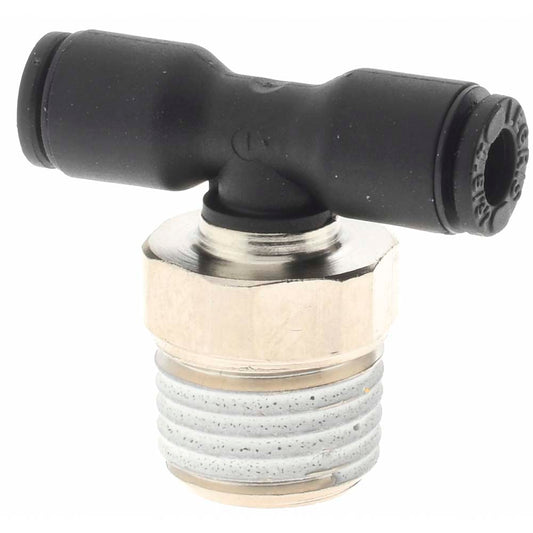 Parker KP23997 Push-To-Connect Tube to Male BSPT Tube Fitting Male Branch Tee, 1/4" Thread, 5/32" OD