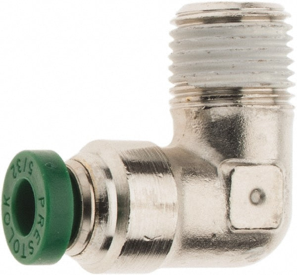 Parker KP83590 Push-To-Connect Tube to Male & Tube to Male NPT Tube Fitting 90 &deg Male Elbow, 1/8" Thread, 5/32" OD
