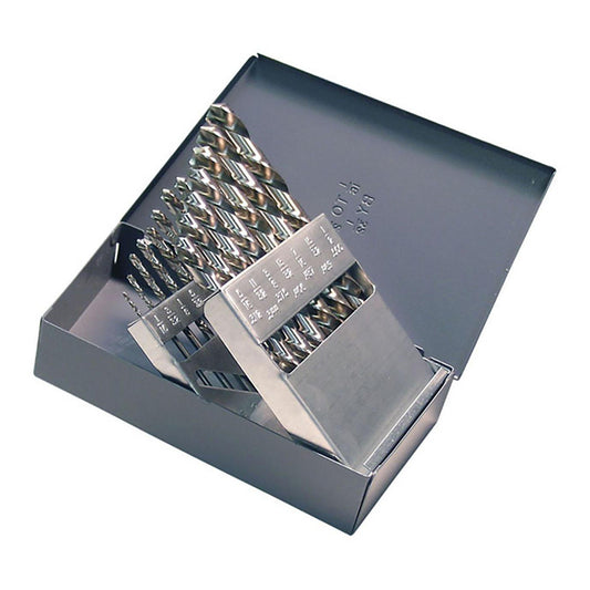 Chicago-Latrobe 69881 Drill Bit Set Jobber Length Drill Bits, 15 Pc, 118 &deg, High Speed Steel