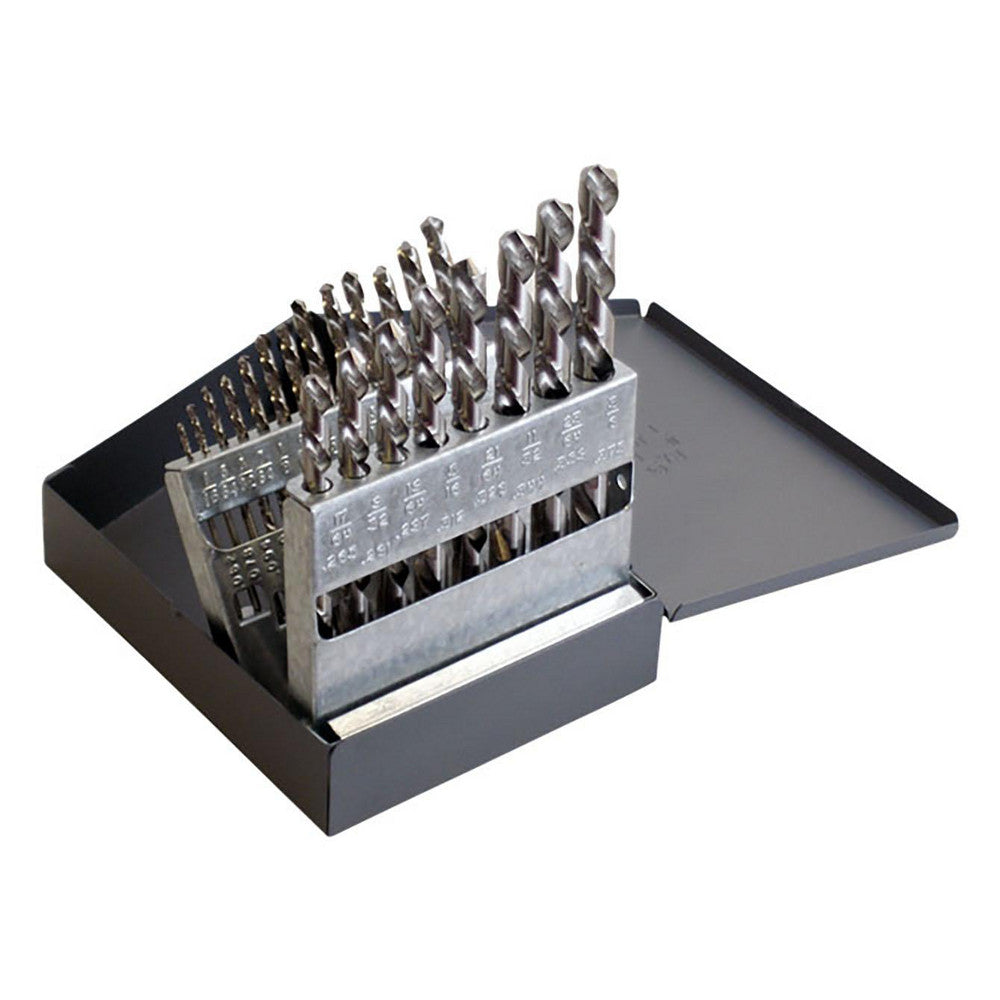 Chicago-Latrobe 69882 Drill Bit Set Jobber Length Drill Bits, 21 Pc, 118 &deg, High Speed Steel