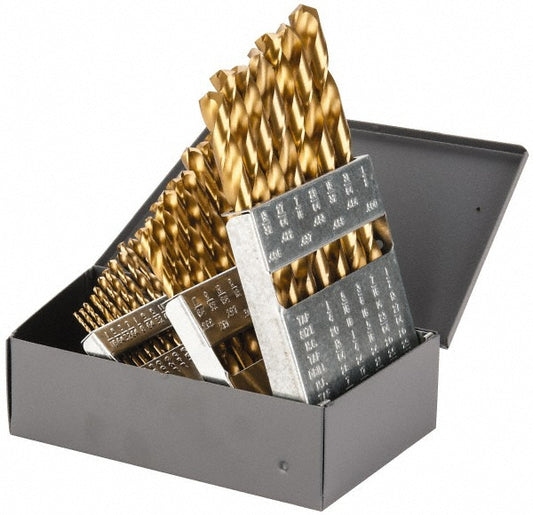 Chicago-Latrobe 69870 Drill Bit Set Jobber Length Drill Bits, 29 Pc, 135 &deg, Cobalt
