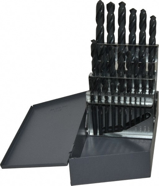 Chicago-Latrobe 57725 Drill Bit Set Jobber Length Drill Bits, 25 Pc, 1" to 13" Drill Bit Size, 118 &deg, High Speed Steel