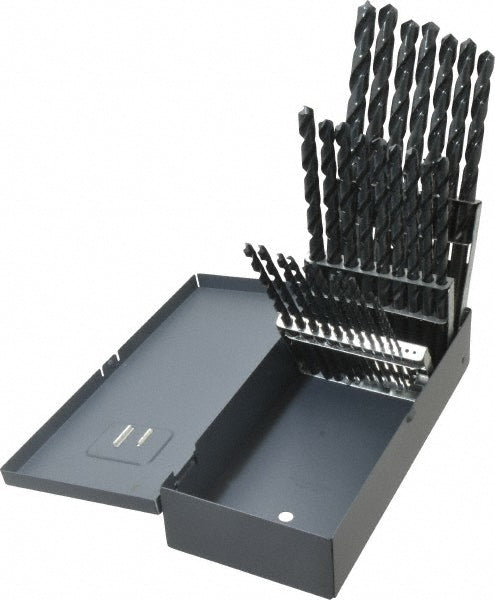 Chicago-Latrobe 69864 Drill Bit Set Taper Length Drill Bits, 29 Pc, 118 &deg, High Speed Steel