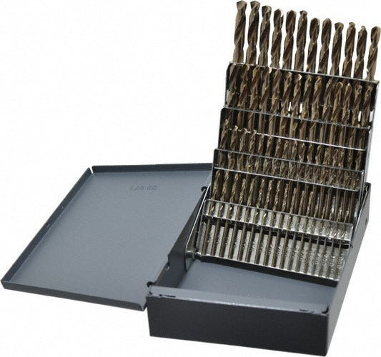 Chicago-Latrobe 69854 Drill Bit Set Screw Machine Length Drill Bits, 60 Pc, 135 &deg, Cobalt