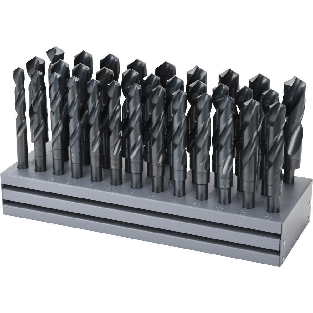 Chicago-Latrobe 69858 Drill Bit Set Reduced Shank Drill Bits, 33 Pc, 1" Drill Bit Size, 118 &deg, High Speed Steel