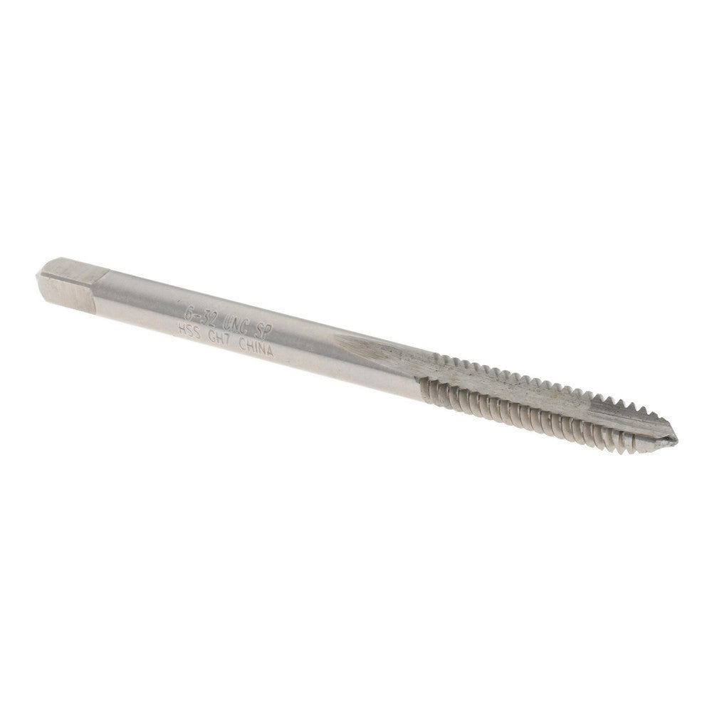 Value Collection MSC-81137788 Spiral Point Tap #6-32 UNC, 2 Flutes, Plug, High Speed Steel, Bright Finish