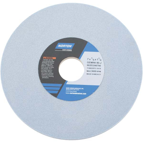 Norton 66253246790 Surface Grinding Wheel 7" Dia, 1/4" Thick, 1-1/4" Hole, 80 Grit, J Hardness