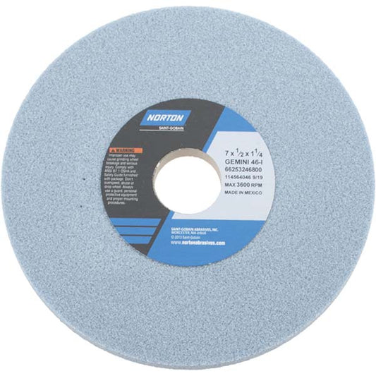 Norton 66253246800 Surface Grinding Wheel 7" Dia, 1/2" Thick, 1-1/4" Hole, 46 Grit, I Hardness