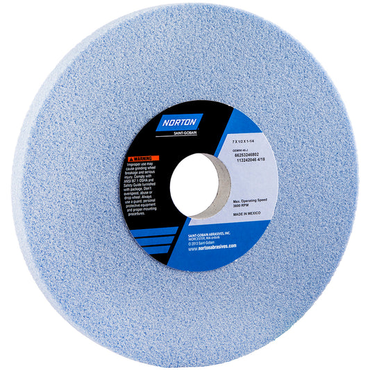 Norton 66253246802 Surface Grinding Wheel 7" Dia, 1/2" Thick, 1-1/4" Hole, 46 Grit, J Hardness