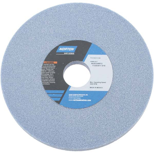 Norton 66253246812 Surface Grinding Wheel 7" Dia, 1/2" Thick, 1-1/4" Hole, 46 Grit, K Hardness