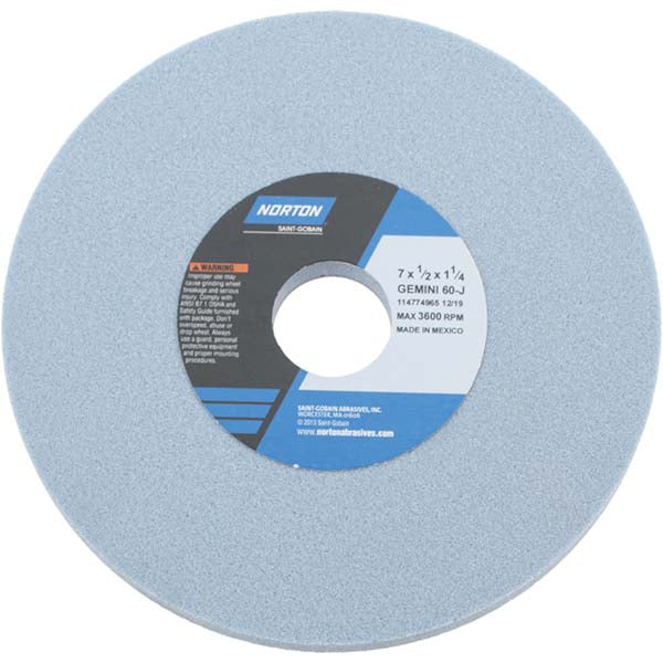 Norton 66253246820 Surface Grinding Wheel 7" Dia, 1/2" Thick, 1-1/4" Hole, 60 Grit, J Hardness