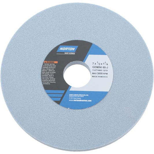 Norton 66253246820 Surface Grinding Wheel 7" Dia, 1/2" Thick, 1-1/4" Hole, 60 Grit, J Hardness