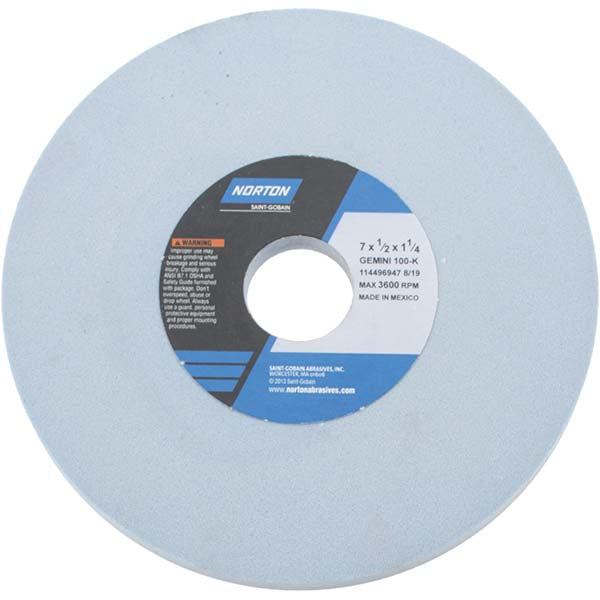 Norton 66253246838 Surface Grinding Wheel 7" Dia, 1/2" Thick, 1-1/4" Hole, 100 Grit, K Hardness