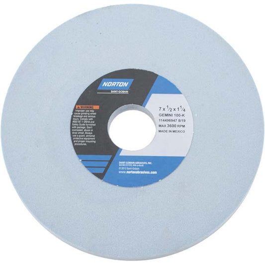 Norton 66253246838 Surface Grinding Wheel 7" Dia, 1/2" Thick, 1-1/4" Hole, 100 Grit, K Hardness