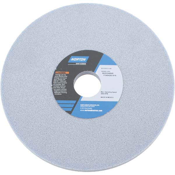 Norton 66253246845 Surface Grinding Wheel 8" Dia, 1/2" Thick, 1-1/4" Hole, 46 Grit, J Hardness