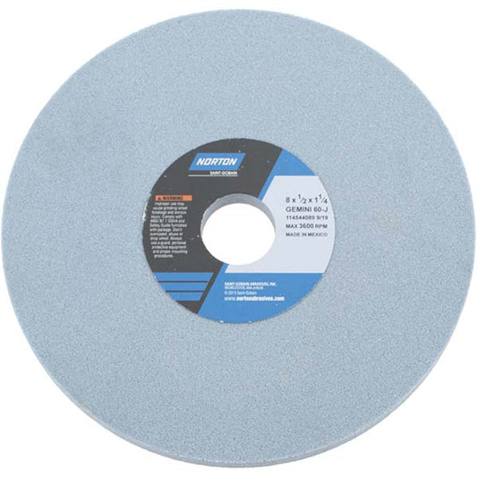 Norton 66253246857 Surface Grinding Wheel 8" Dia, 1/2" Thick, 1-1/4" Hole, 60 Grit, J Hardness