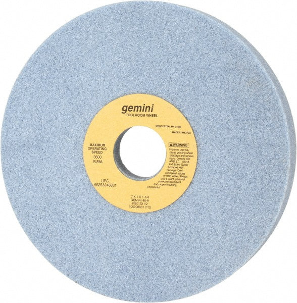 Norton 66253246831 Surface Grinding Wheel 7" Dia, 1" Thick, 1-1/4" Hole, 46 Grit, H Hardness