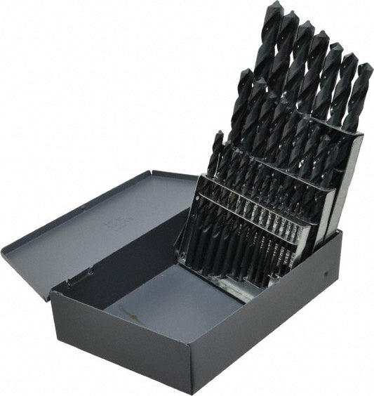 Chicago-Latrobe 57714 Drill Bit Set Jobber Length Drill Bits, 29 Pc, 118 &deg, High Speed Steel
