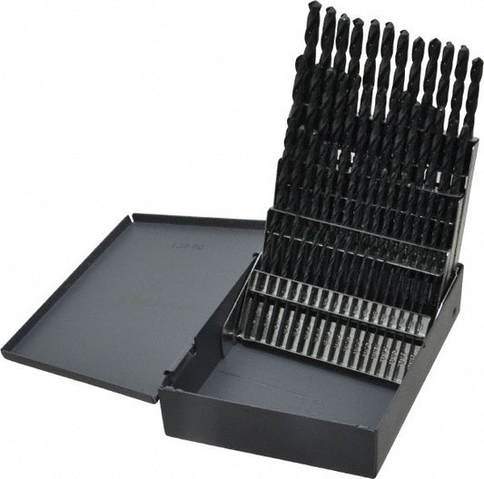 Chicago-Latrobe 57716 Drill Bit Set Jobber Length Drill Bits, 60 Pc, 118 &deg, High Speed Steel