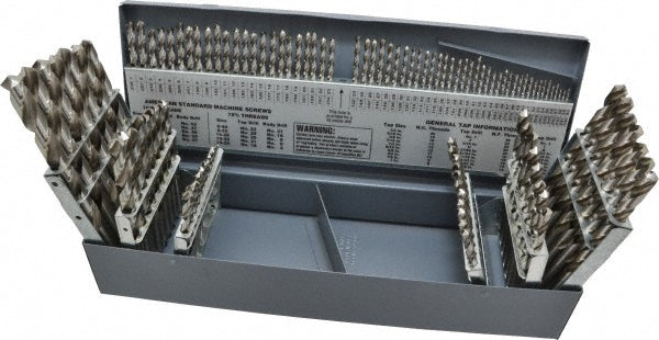 Chicago-Latrobe 49928 Drill Bit Set Jobber Length Drill Bits, 115 Pc, 0.04" to 0.5" Drill Bit Size, 118 &deg, High Speed Steel