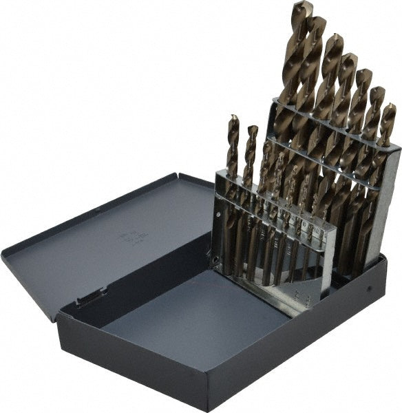 Chicago-Latrobe 57852 Drill Bit Set Jobber Length Drill Bits, 15 Pc, 135 &deg, Cobalt