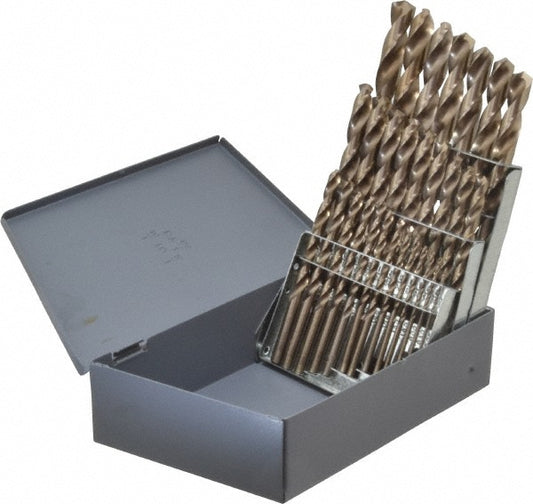 Chicago-Latrobe 57850 Drill Bit Set Jobber Length Drill Bits, 29 Pc, 135 &deg, Cobalt