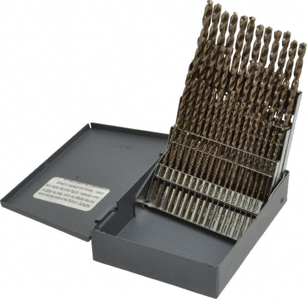 Chicago-Latrobe 57853 Drill Bit Set Jobber Length Drill Bits, 60 Pc, 135 &deg, Cobalt