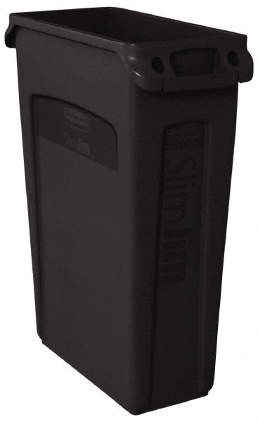 Rubbermaid FG354060BLA SLIM JIM Plastic Rectangular Trash/Garbage Can/Bin with Venting Channels, 23 gal, Black