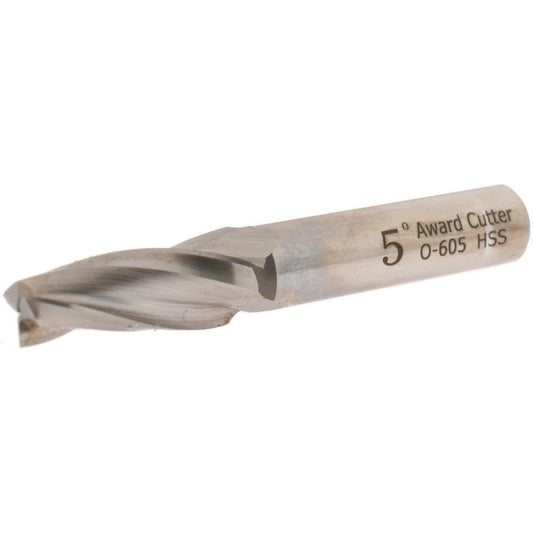 AWARD CUTTER CO., INC. O-605 Tapered End Mill 5 deg Angle per Side, 3/8" Small Dia, 1-1/4" LOC, 3 Flute, High Speed Steel, Square End