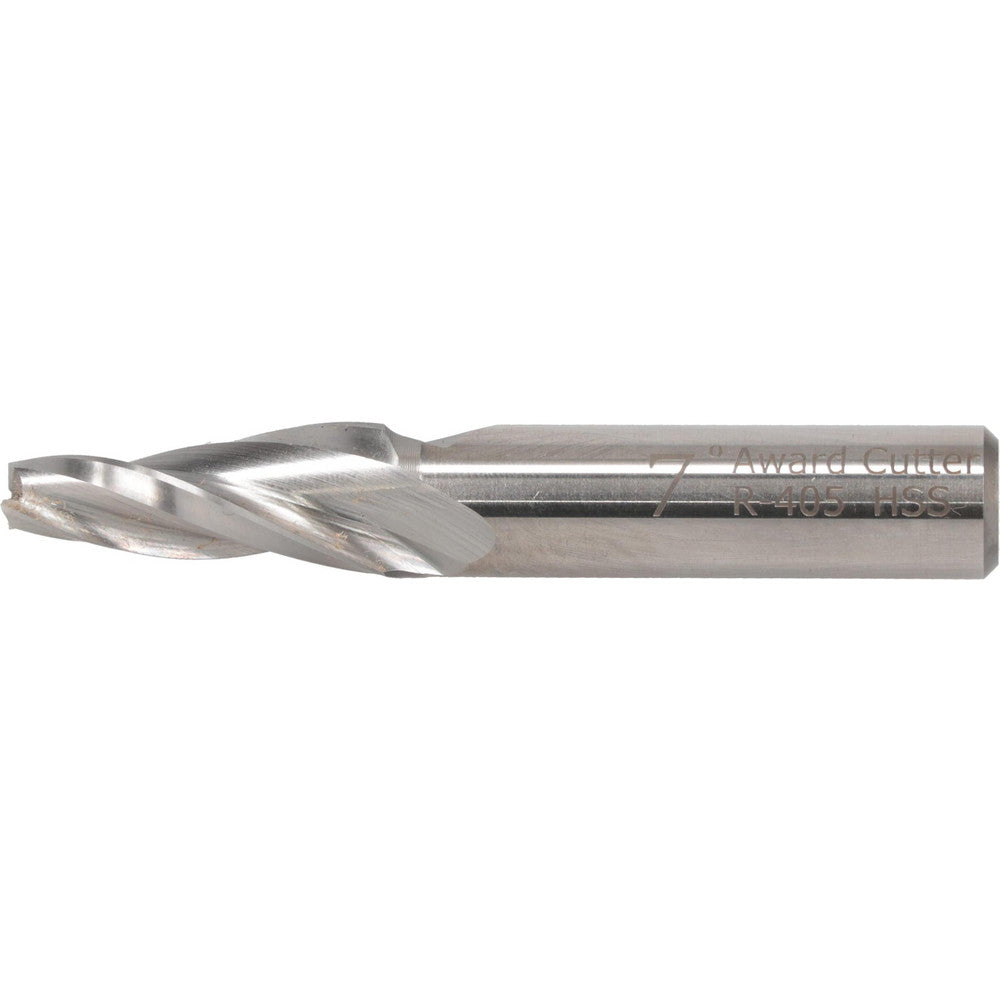 AWARD CUTTER CO., INC. R-405 Tapered End Mill 7 deg Angle per Side, 1/4" Small Dia, 1-1/4" LOC, 3 Flute, High Speed Steel, Square End