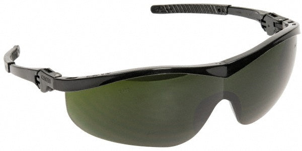 MCR Safety ST1150 Safety Glasses Scratch-Resistant, Polycarbonate, Green Lenses, Half-Framed