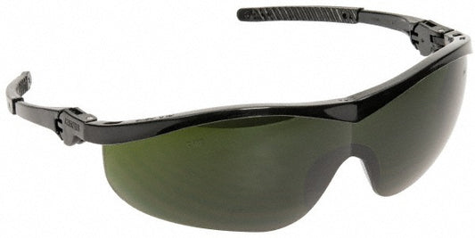 MCR Safety ST1150 Safety Glasses Scratch-Resistant, Polycarbonate, Green Lenses, Half-Framed