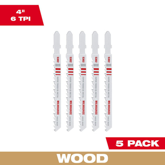 Milwaukee Tool 48-42-5302 Jigsaw Blades Blade Material Bi-Metal  Blade Length (Inch) 4  Blade Length (mm) 4  Blade Width (Decimal Inch) 0.28125  Blade Width (Inch) 9/32  Blade Thickness (Decimal Inch) 1.75