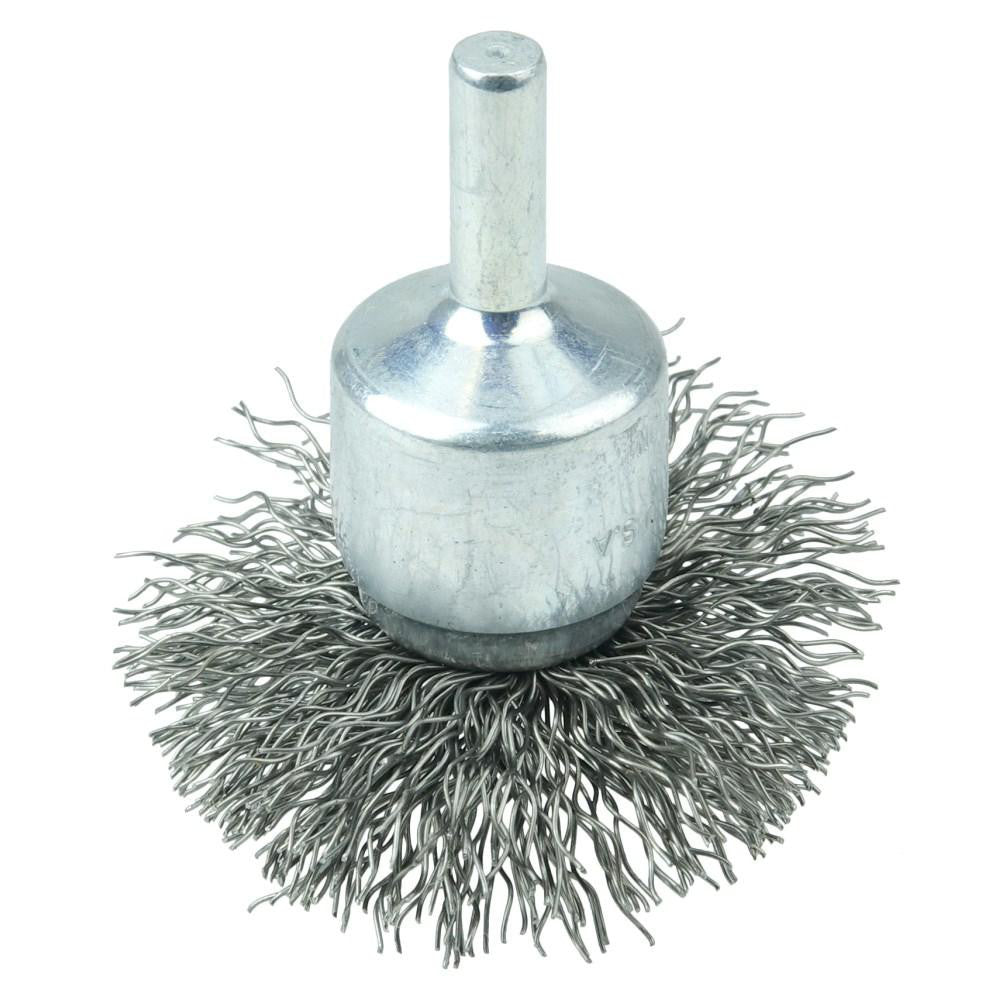 Weiler 11142 End Brushes 2" Dia, Steel, Crimped Wire