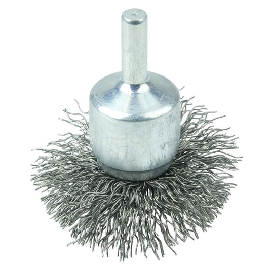 Weiler 11142 End Brushes 2" Dia, Steel, Crimped Wire