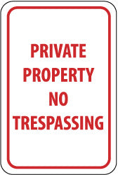 AccuformNMC TM59J Private Property - No Trespassing,