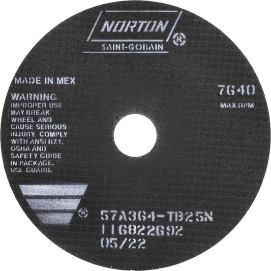 Norton 66253022705 Cut-Off Wheel 8" Dia, 1/16" Thick, 1-1/4" Hole, Aluminum Oxide