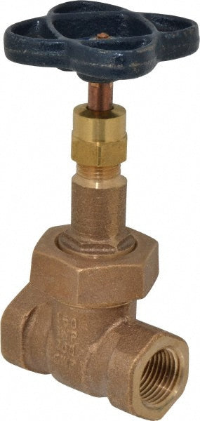 NIBCO NL1M006 Gate Valve Rising Stem, 1/2" Pipe, Threaded, Bronze