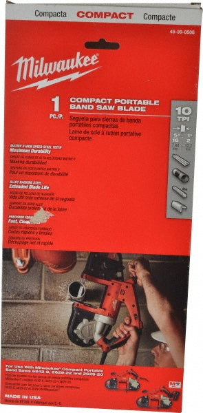 Milwaukee Tool 48-39-0508 Portable Bandsaw Blade 2' 11-3/8" Long, 1/2" Wide, 0.02" Thick, 10 TPI