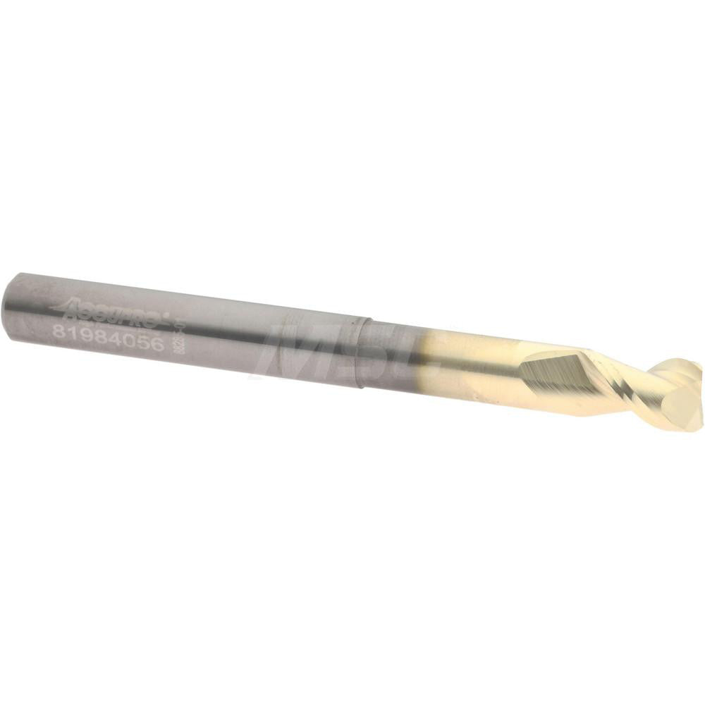 Accupro 95171819 Square End Mill 1/4'' Dia, 3/8'' LOC, 1/4'' Shank Dia, 2-1/2'' OAL, 2 Flutes, Solid Carbide