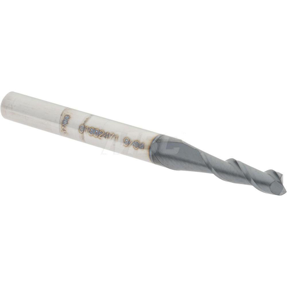 Accupro 81992471 Square End Mill 9/64'' Dia, 1/2'' LOC, 3/16'' Shank Dia, 2'' OAL, 2 Flutes, Solid Carbide