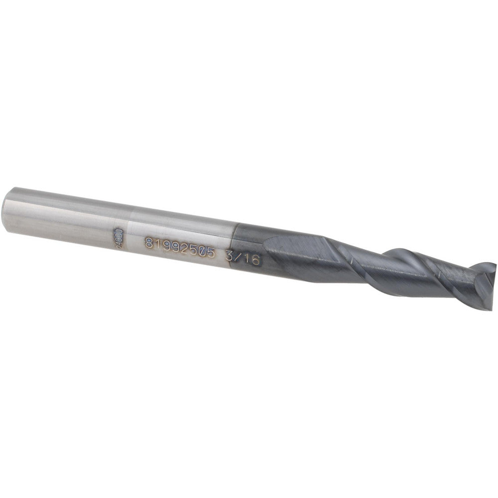 Accupro 81992505 Square End Mill 3/16'' Dia, 5/8'' LOC, 3/16'' Shank Dia, 2'' OAL, 2 Flutes, Solid Carbide