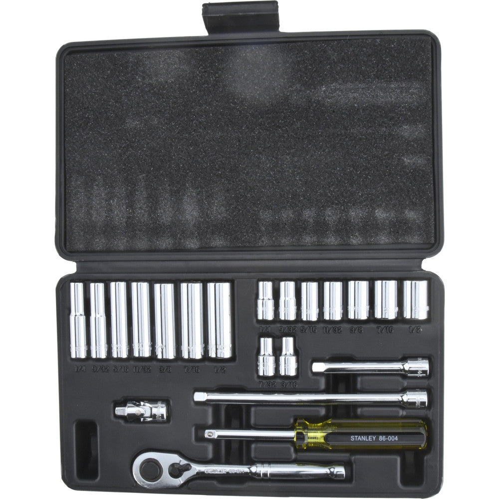Stanley 85-388 Deep Standard Socket Set 21 Pc, 1/4" Drive, 3/16 to 1/2" Socket